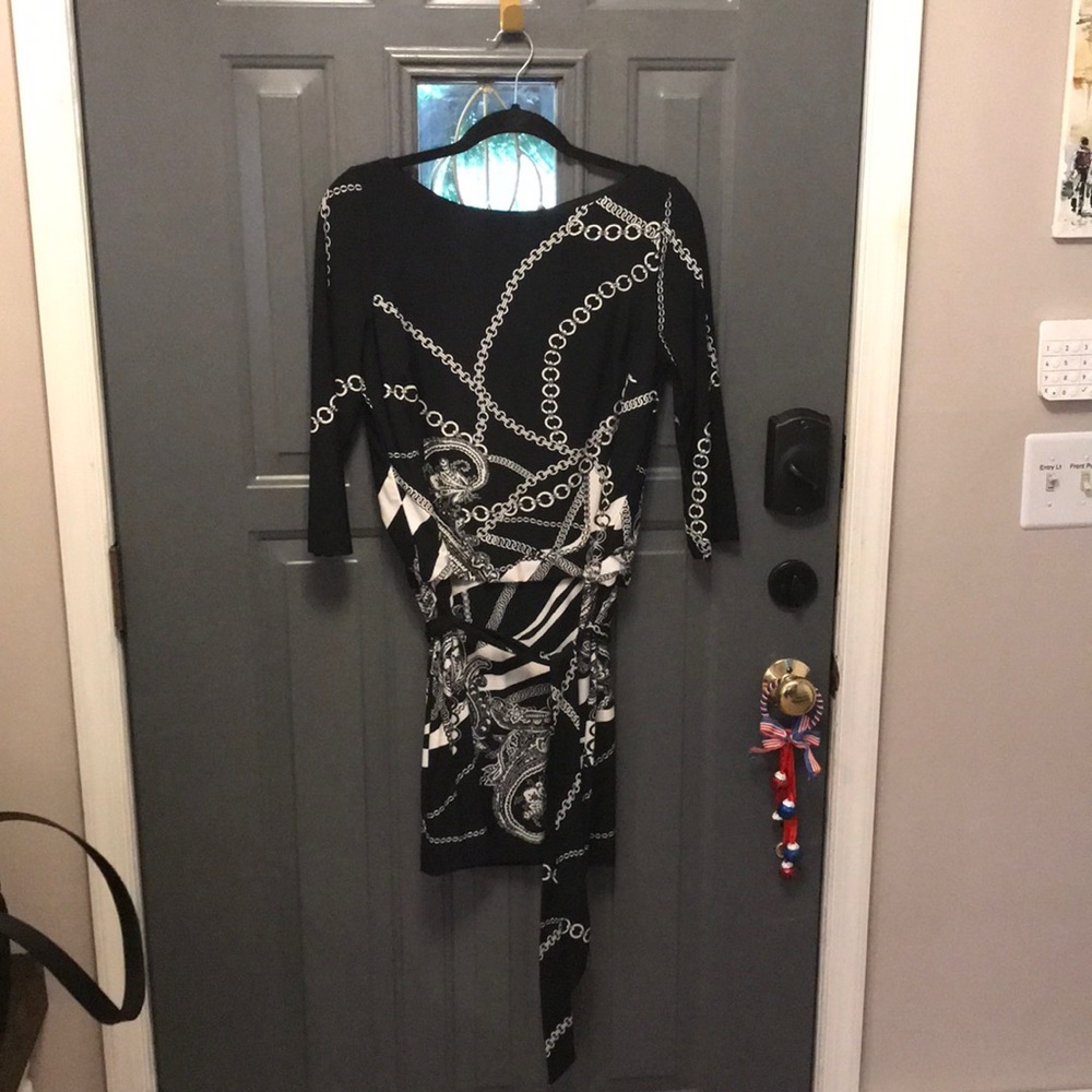 White House Black Market chain print dress